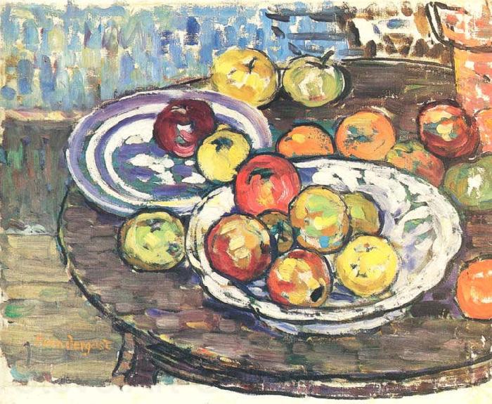 Maurice Prendergast Still Life Apples Vase France oil painting art